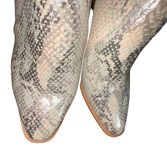 Chinese Laundry Beaute Silver Cream Womans Sz 8.5 Pointed Toe Mule Block Heel - Picture 9 of 11